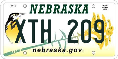 NE license plate XTH209