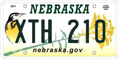 NE license plate XTH210