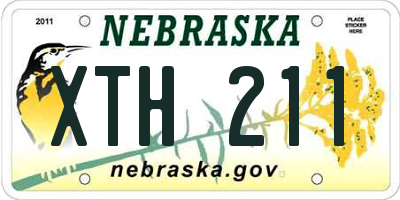 NE license plate XTH211