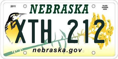 NE license plate XTH212