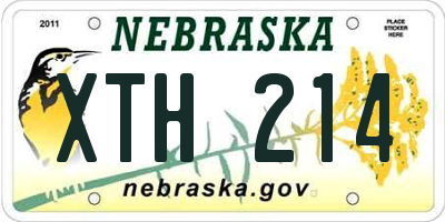 NE license plate XTH214