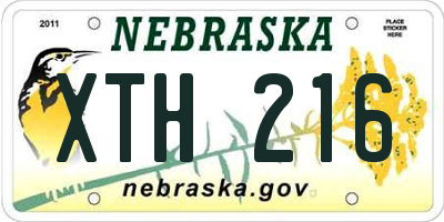 NE license plate XTH216