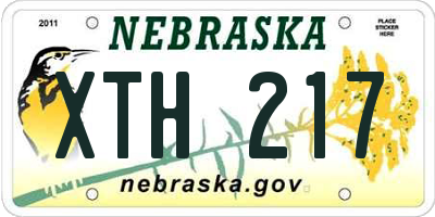 NE license plate XTH217