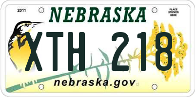 NE license plate XTH218