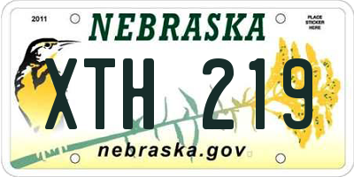 NE license plate XTH219