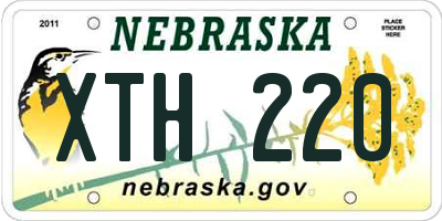 NE license plate XTH220
