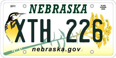 NE license plate XTH226