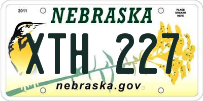 NE license plate XTH227