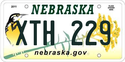 NE license plate XTH229