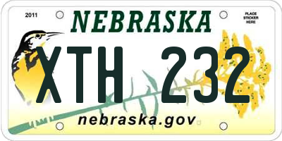 NE license plate XTH232