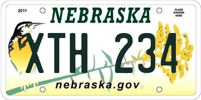 NE license plate XTH234
