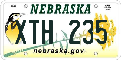 NE license plate XTH235
