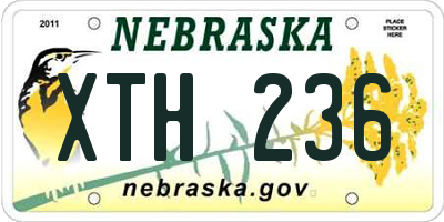 NE license plate XTH236