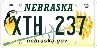 NE license plate XTH237
