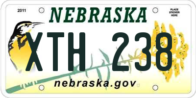 NE license plate XTH238