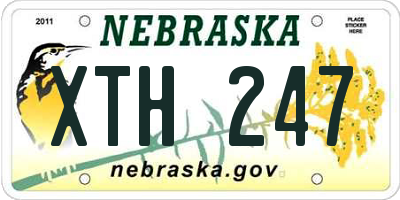 NE license plate XTH247