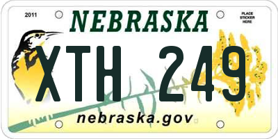 NE license plate XTH249