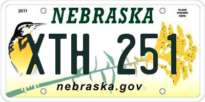 NE license plate XTH251