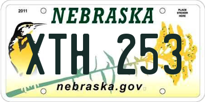 NE license plate XTH253