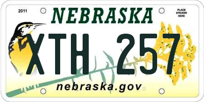 NE license plate XTH257