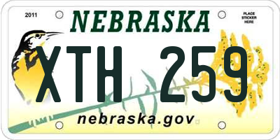 NE license plate XTH259