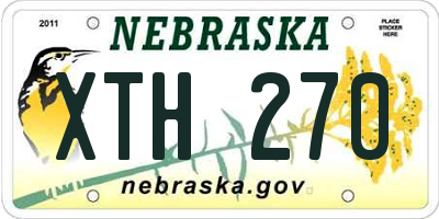 NE license plate XTH270
