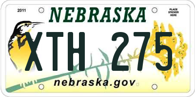 NE license plate XTH275