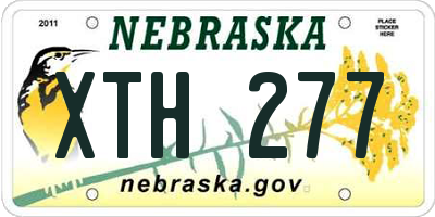 NE license plate XTH277
