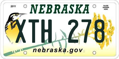 NE license plate XTH278