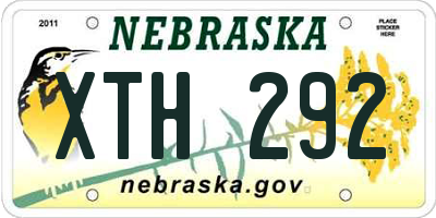 NE license plate XTH292