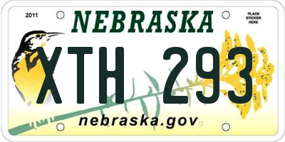 NE license plate XTH293