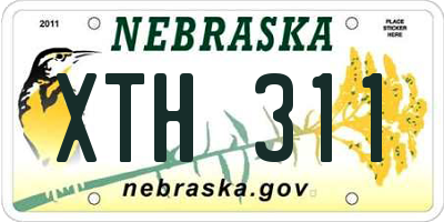 NE license plate XTH311