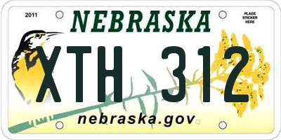 NE license plate XTH312
