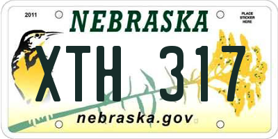 NE license plate XTH317