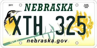 NE license plate XTH325