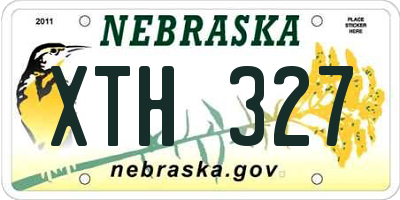 NE license plate XTH327