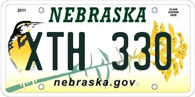 NE license plate XTH330