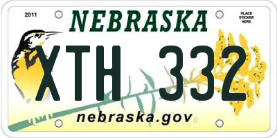 NE license plate XTH332