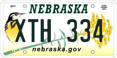 NE license plate XTH334
