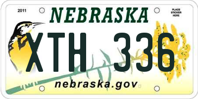 NE license plate XTH336