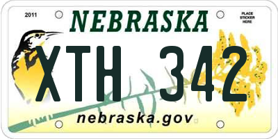 NE license plate XTH342