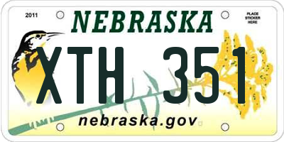 NE license plate XTH351