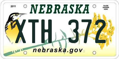 NE license plate XTH372