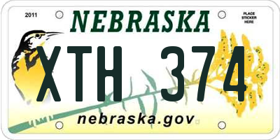 NE license plate XTH374