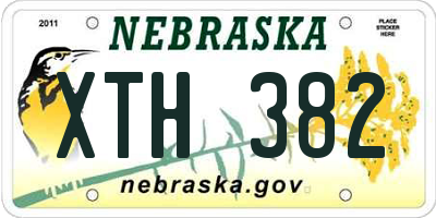 NE license plate XTH382