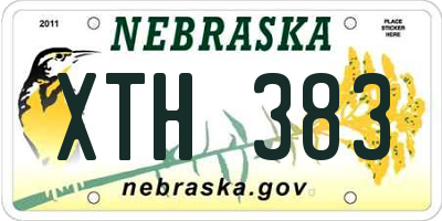 NE license plate XTH383