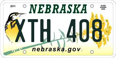 NE license plate XTH408