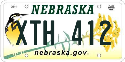 NE license plate XTH412