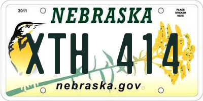 NE license plate XTH414