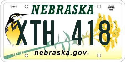 NE license plate XTH418